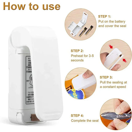 Mini Handheld Heat Bag Sealer – White