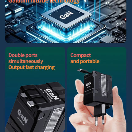 Xiaomi 120W USB-C Fast Charger – GaN Technology, Dual Port, PD3.0, Foldable Travel Adapter