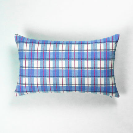 San Andres Gingham Blue & White Pillow