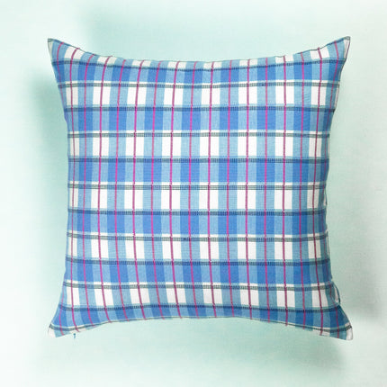 San Andres Gingham Blue & White Pillow