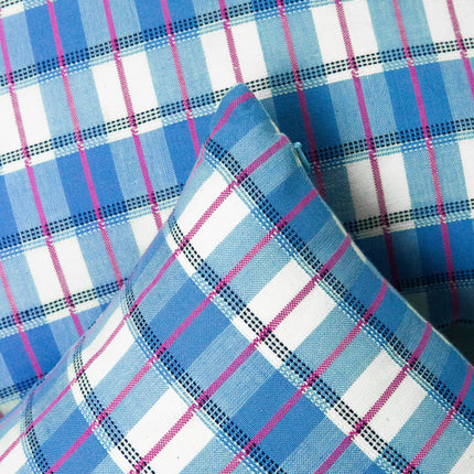 San Andres Gingham Blue & White Pillow