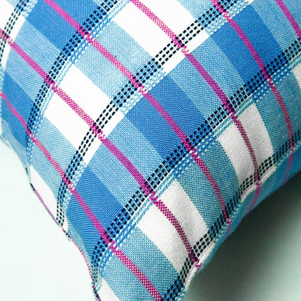 San Andres Gingham Blue & White Pillow