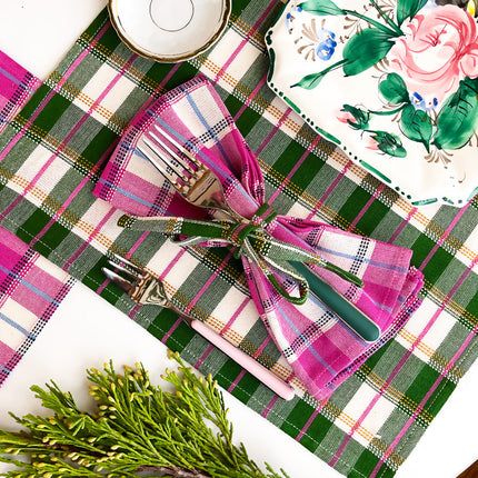 San Andres Gingham Pink & White Napkins