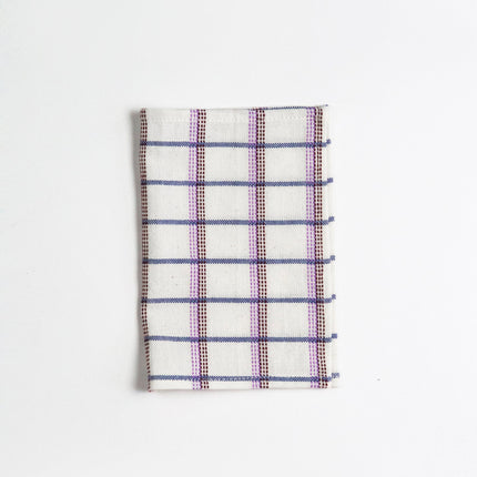 San Lucas Plaid White Cocktail Napkins Set of 4