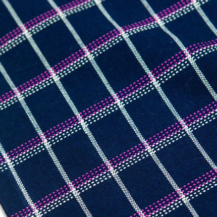 San Lucas Plaid Navy Table Runner