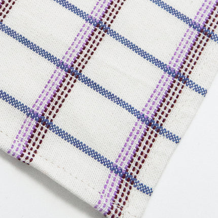 San Lucas Plaid White Cocktail Napkins Set of 4