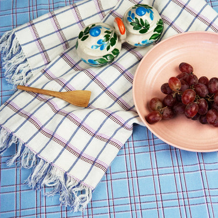 San Lucas Plaid White Kitchen Towel