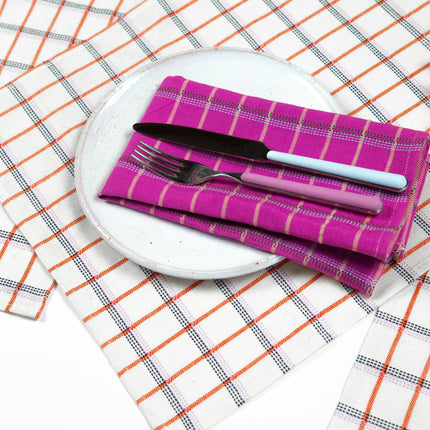 San Lucas Plaid White & Orange Placemat