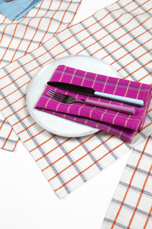 San Lucas Plaid White & Orange Placemat