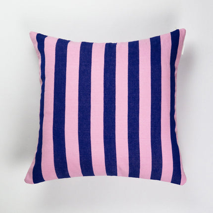 Santiago Grid Pillow - Royal and Baby Pink