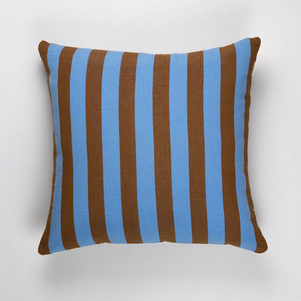 Santiago Grid Pillow - Blue and Umber