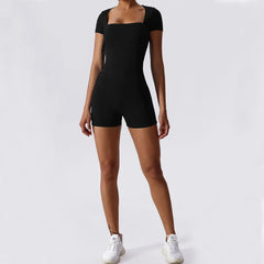 Women's Yoga Jumpsuit – Short Sleeve One-Piece Sportswear