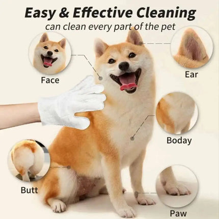 Fur Ease Pet Grooming Glove Wipes | 6-Pack No-Rinse Wipes for Dogs & Cats