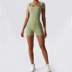 Women's Yoga Jumpsuit – Short Sleeve One-Piece Sportswear