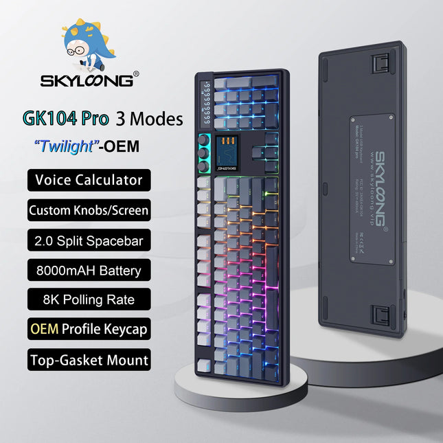 SKYLOONG GK104 Pro Wireless Mechanical Keyboard with Screen & Knobs