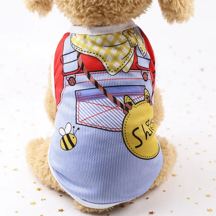 Summer Cartoon Dog Shirt – Soft & Breathable Pet T-Shirt for Small Dogs