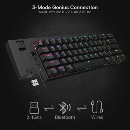 K530 Pro Draconic 60% Wireless RGB 3-Mode Mechanical Keyboard