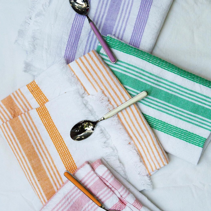 White &amp; Orange Kitchen Towel