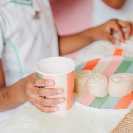 Vibrant Striped Party Pack | Plates, Cups & Napkins for 12 Guests | Pop Party Supplies
