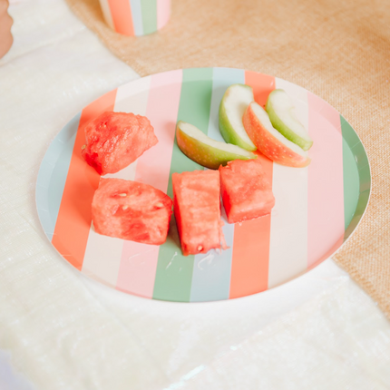 Striped Plates x12 Bright Bold Party Paper Plates Every Occasion