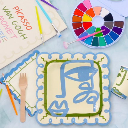 Art Party Dessert Plates — 7 Inch, 12-Pack