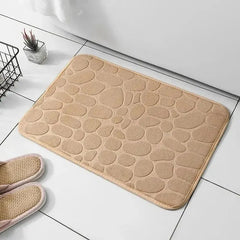 Soft Memory Foam Microfiber Anti-Slip Pebble Floor Mat | Bathroom & Living Room Rug