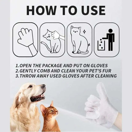 Fur Ease Pet Grooming Glove Wipes | 6-Pack No-Rinse Wipes for Dogs & Cats