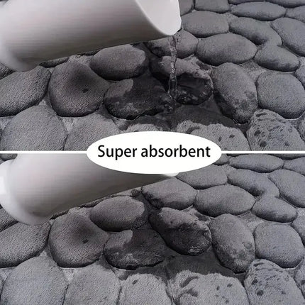 Soft Memory Foam Microfiber Anti-Slip Pebble Floor Mat | Bathroom & Living Room Rug