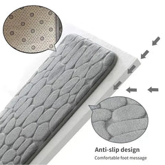 Soft Memory Foam Microfiber Anti-Slip Pebble Floor Mat | Bathroom & Living Room Rug