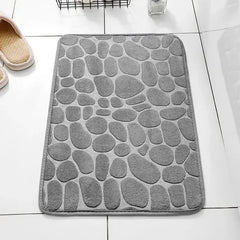 Soft Memory Foam Microfiber Anti-Slip Pebble Floor Mat | Bathroom & Living Room Rug