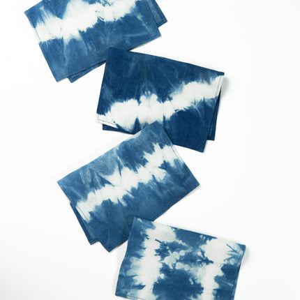 Indigo Shibori Cocktail Napkins Set of 4