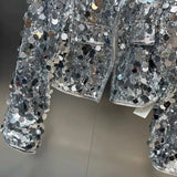 Silver Sequin Jacket For Women, Times Square, BYMANYC New York.