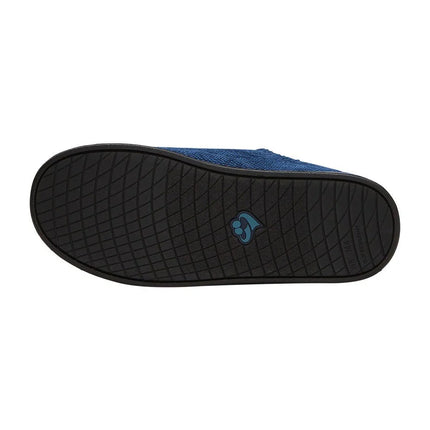 Silverts Men's Double-Extra Wide Slip-Resistant Slippers for Seniors — Navy/Black, Size 12