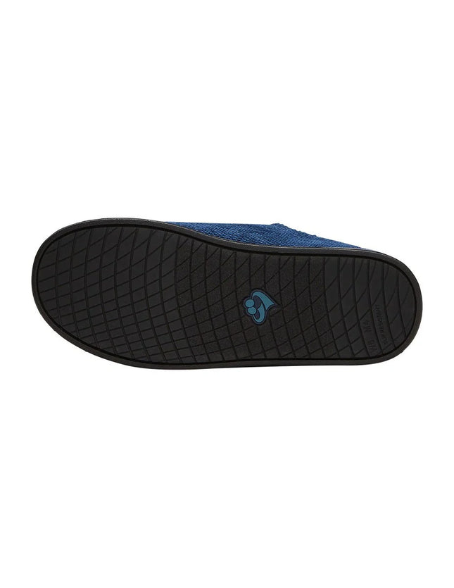 Silverts Men's Double-Extra Wide Slip-Resistant Slippers for Seniors — Navy/Black, Size 12
