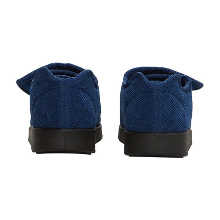 Silverts Men's Double-Extra Wide Slip-Resistant Slippers for Seniors — Navy/Black, Size 12