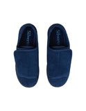 Silverts Men's Double-Extra Wide Slip-Resistant Slippers for Seniors — Navy/Black, Size 12