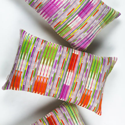 Vintage 70s Ikat Multi Pillow - 12" x 20"