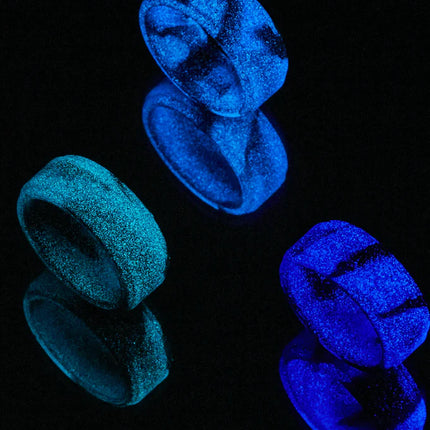 Women's Aqua Galaxy Glow Silicone Ring