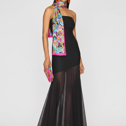 Strapless Bodycon Mesh Dress For Women, Fitted, Solid Color, SoHo, BYMANYC New York.