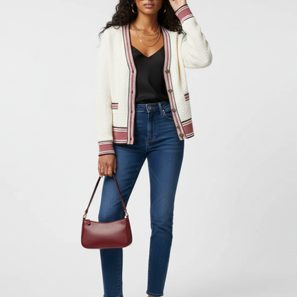 Striped Knit Cardigan, Greenwich Village | Women - BYMANYC ® New York