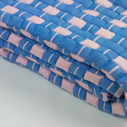 Quilted Sujani Throw Blanket - Soft Pink and Blue