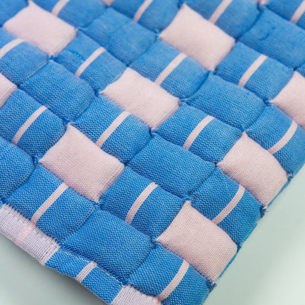 Quilted Sujani Throw Blanket - Soft Pink and Blue