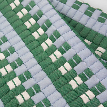 Quilted Sujani Throw Blanket - Soft Blue, White and Green