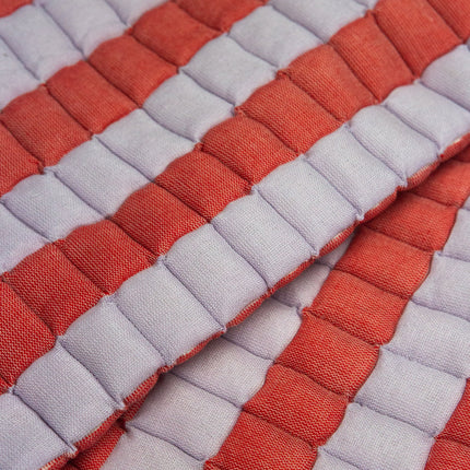 Quilted Sujani Throw Blanket - Soft Lilac and Red