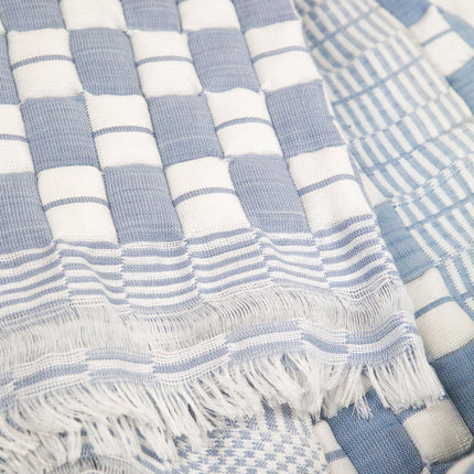 Quilted Sujani Throw Blanket - Soft Blue Grey