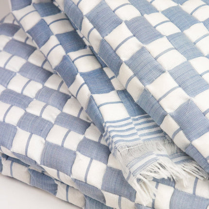 Quilted Sujani Throw Blanket - Soft Blue Grey