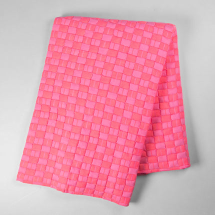 Quilted Sujani Throw Blanket - Neon Pink