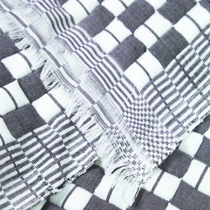 Quilted Sujani Throw Blanket - Soft Black & White