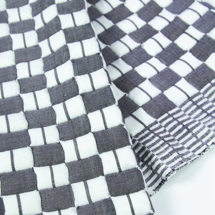 Quilted Sujani Throw Blanket - Soft Black & White
