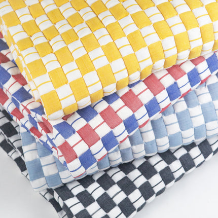 Quilted Sujani Throw Blanket - Soft Black & White